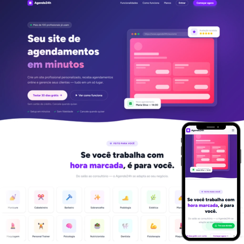 Modelo agende24h saas